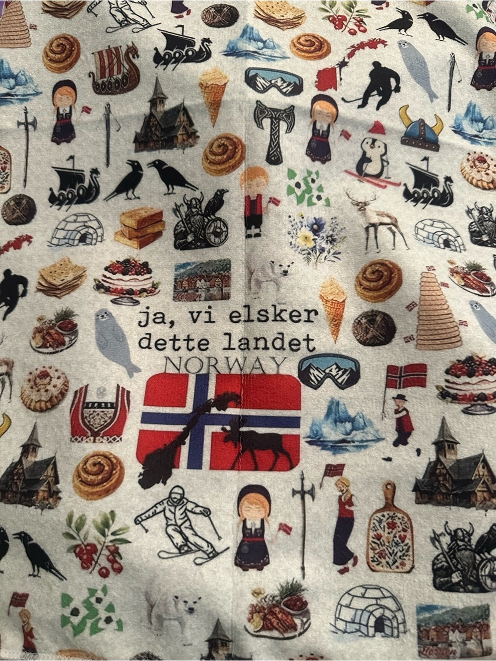 Norway Icons Dish Towel